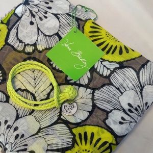 Vera Bradley Citron semi-shear eyelash Fringe scarf and VB frill bracelet NWT